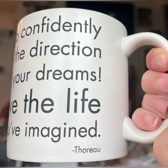 Quotable Mugs “Go Confidently…” 16 oz. Coffee Tea Mug 2002 Thoreau Inspirational - Picture 4 of 6